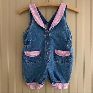 Vintage 80s/90s Acid Wash Toddler Romper Size 2